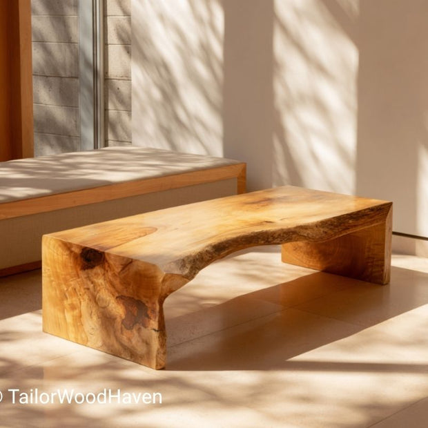 Rustic Live Edge Waterfall Coffee Table