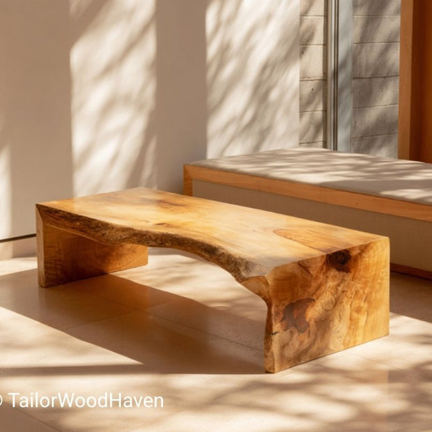 Rustic Live Edge Waterfall Coffee Table