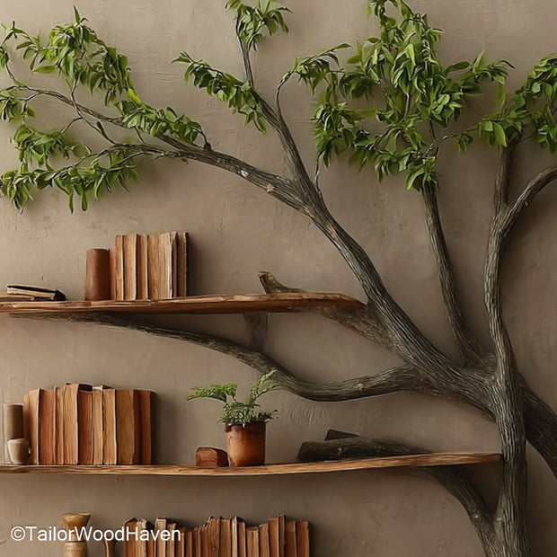 Beech Wood Bookcase Natural Beech Wood Bookcase in Tree Inspired Design for Modern and Eco Conscious Interiors
