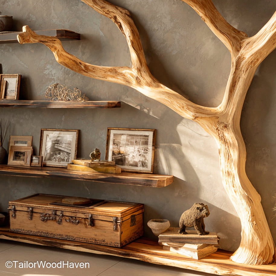 White Tree Bookshelf Painted Wooden Tree Shaped Bookcase in White Finish for Modern Nurseries and Clean Interior Styles