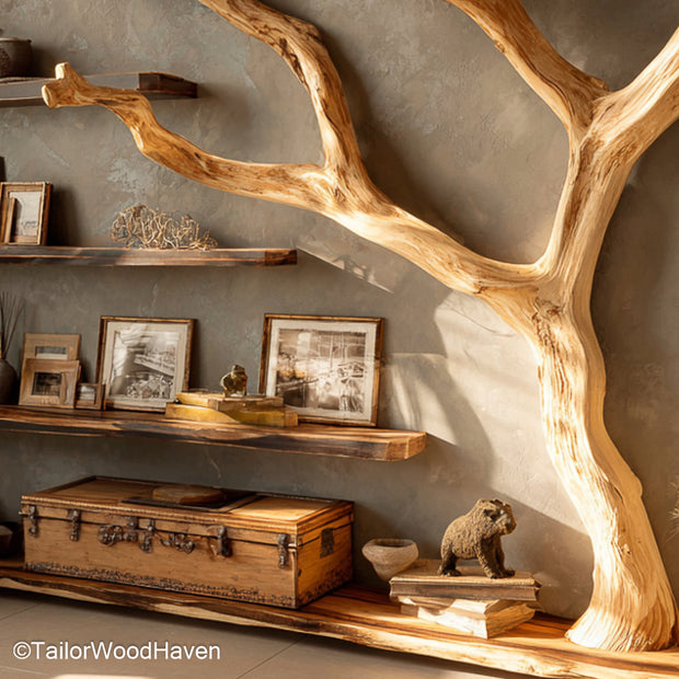 White Tree Bookshelf Painted Wooden Tree Shaped Bookcase in White Finish for Modern Nurseries and Clean Interior Styles