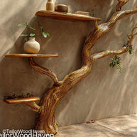 Driftwood Branch Tree Bookshelf Handcrafted Organic Floating Shelf Made from Real Driftwood and Natural Wood
