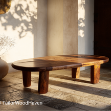 Solid Oak Live Edge Outdoor Coffee Table