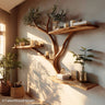 Free Standing Tree Bookshelf – Freestanding Tree-Form Wooden Bookcase for Rustic Interiors or Creative Reading Corners