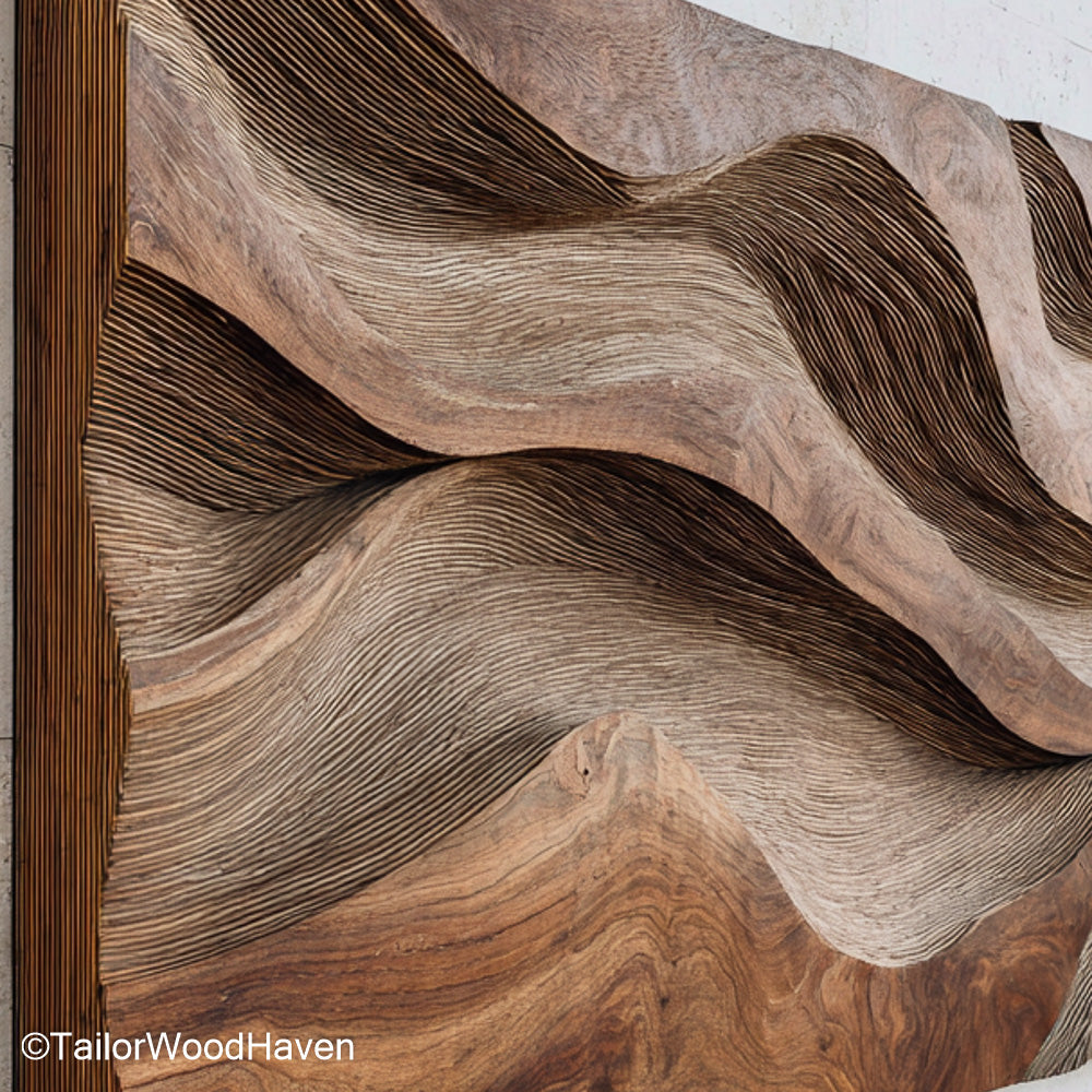 Wood Carved Wall Decor Decorative Handmade Wooden Wall Panel with Elegant Patterns for Living Room, Hallway, or Entryway Accent