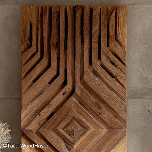 Carved wood wall decor in traditional or modern styles, handcrafted in hardwood. Carved wood wall decor enhances natural or rustic themed home interiors.