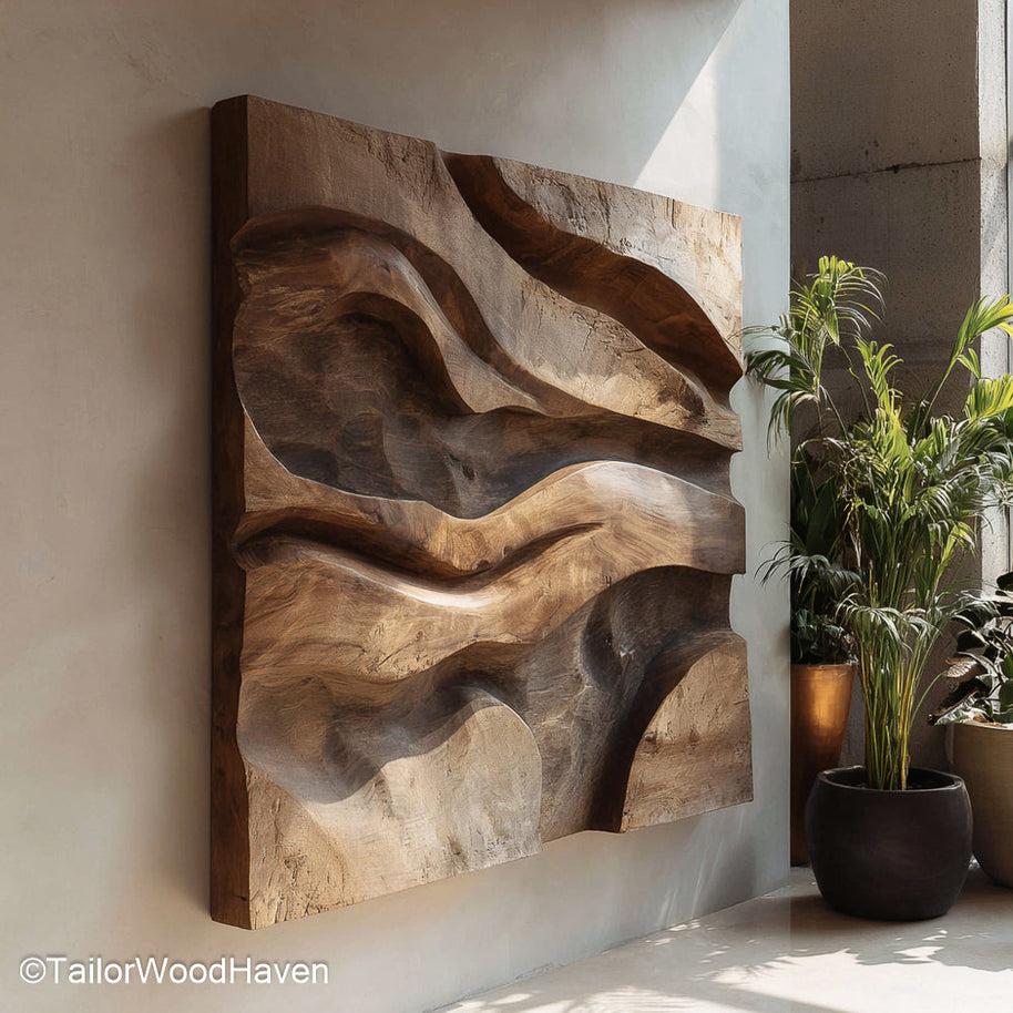 Wooden Carved Wall Decor Handcrafted Decorative Wall Panel with Ornate Carvings, Perfect for Rustic and Boho Style Interiors