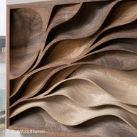 Carved Wood Wall Hanging Elegant Wall Panel Carved from Solid Wood, Designed to Bring Warmth and Detail to Any Room