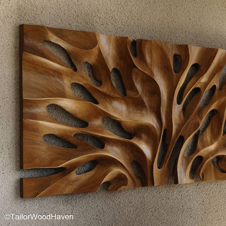 Wood Wall Hanging Artistic Wood Wall Hanging Sculpture for Boho, Rustic, or Scandinavian Interiors