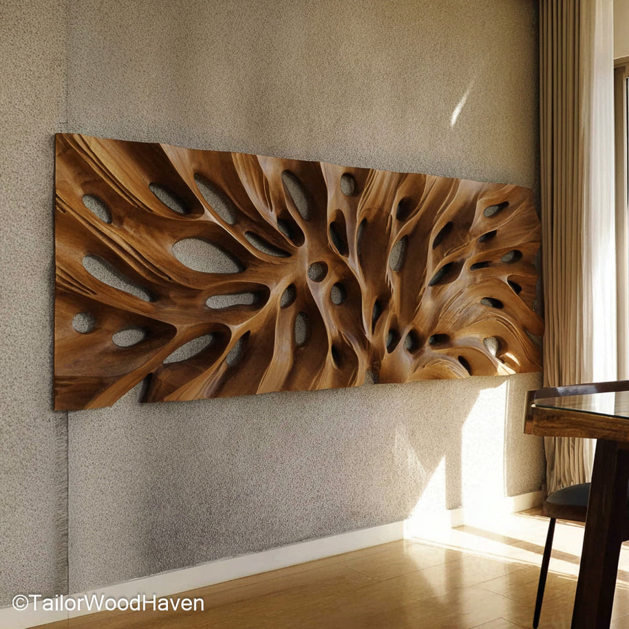 Wood Wall Pieces Hand Carved Decorative Wood Wall Pieces for Rustic and Artisan Inspired Room Decor