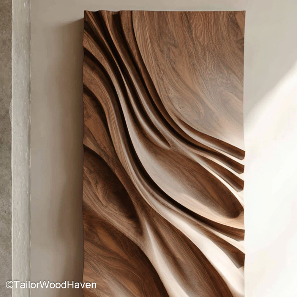 Art Wall Wood Organic Wall Art Installation Created from Real Wood for Natural and Modern Spaces