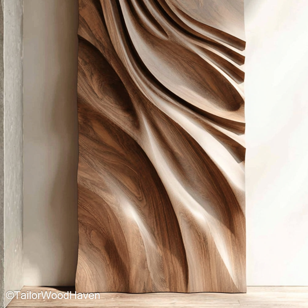 Art Wall Wood Organic Wall Art Installation Created from Real Wood for Natural and Modern Spaces
