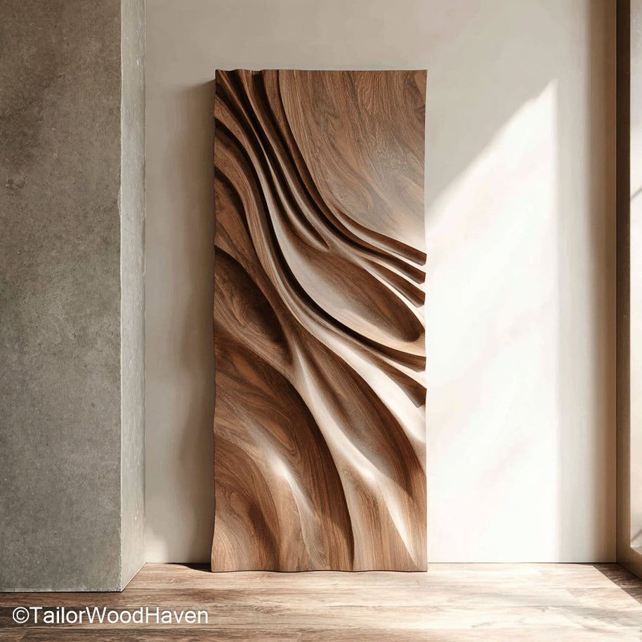 Art Wall Wood Organic Wall Art Installation Created from Real Wood for Natural and Modern Spaces
