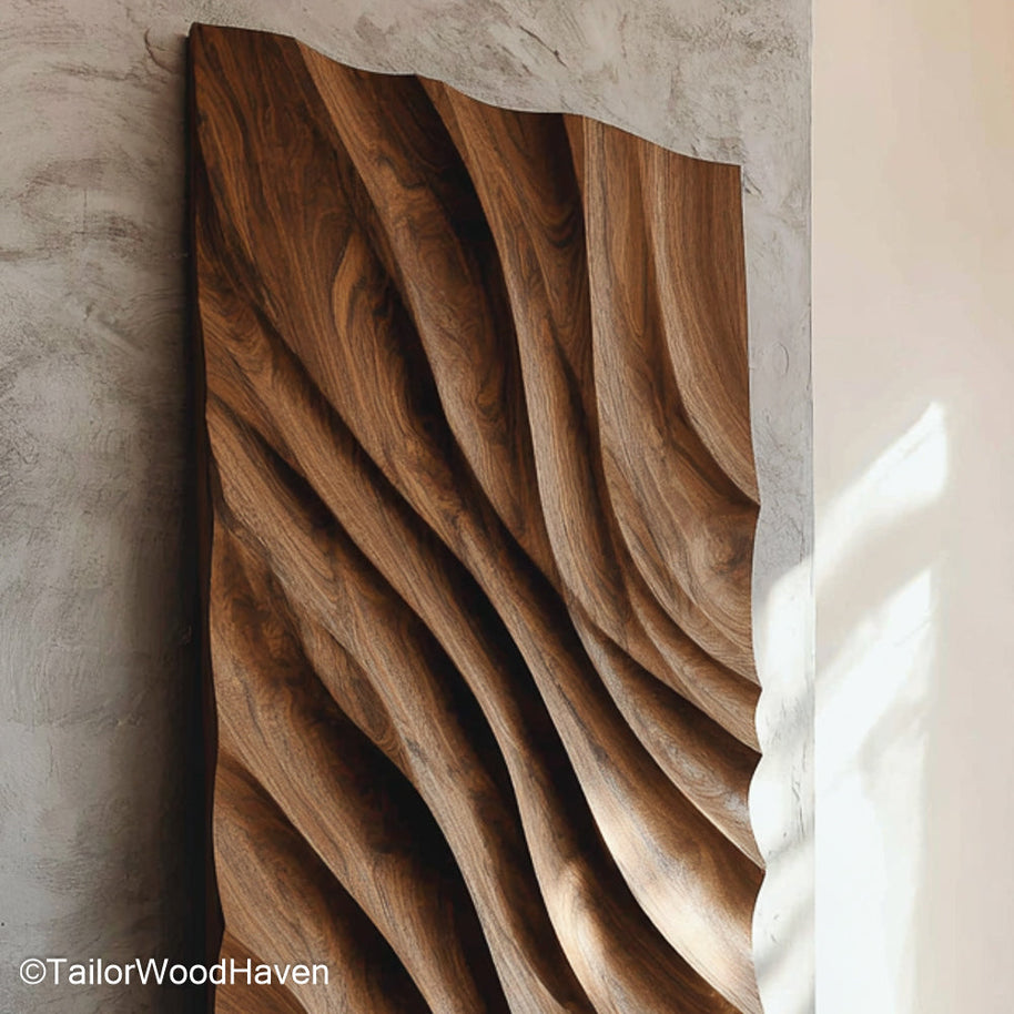 Art Wood Wall Minimalist Wall Decor Featuring Artistic Carved Wood for Eco Friendly Interior Aesthetics