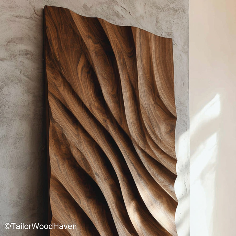 Art Wood Wall Minimalist Wall Decor Featuring Artistic Carved Wood for Eco Friendly Interior Aesthetics