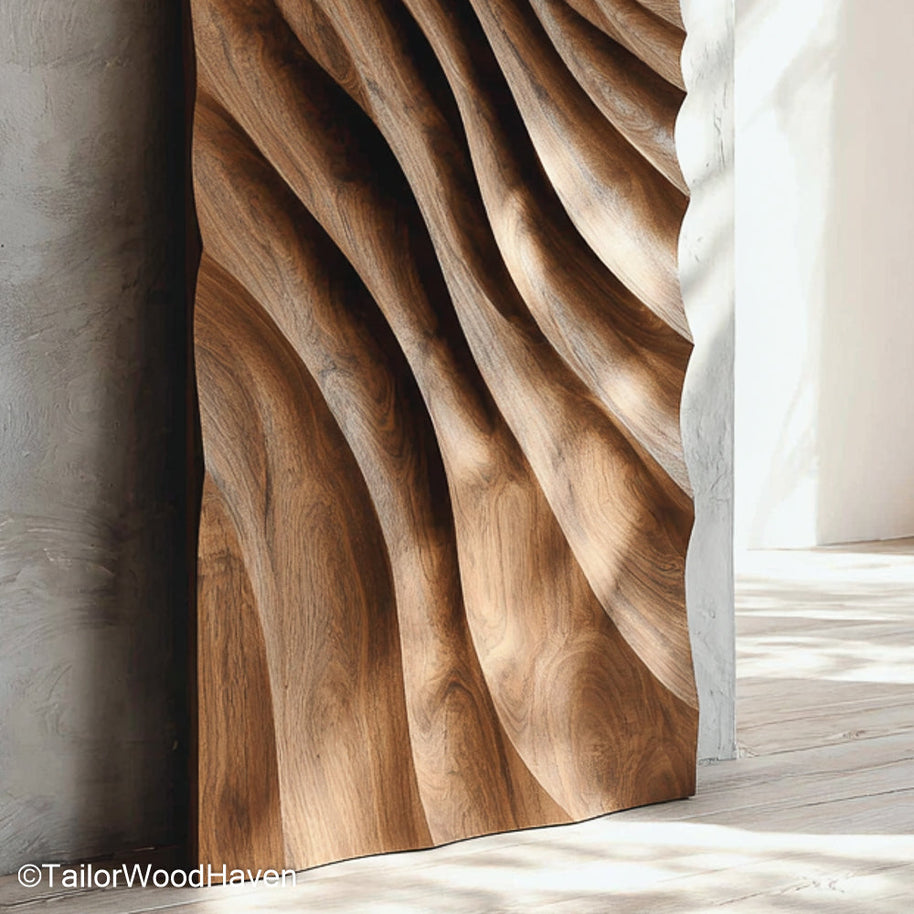 Art Wood Wall Minimalist Wall Decor Featuring Artistic Carved Wood for Eco Friendly Interior Aesthetics