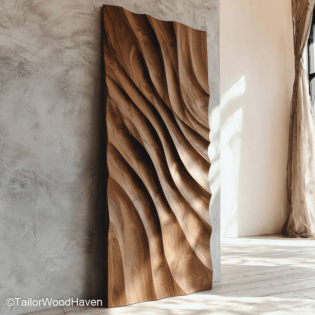 Art Wood Wall Minimalist Wall Decor Featuring Artistic Carved Wood for Eco Friendly Interior Aesthetics