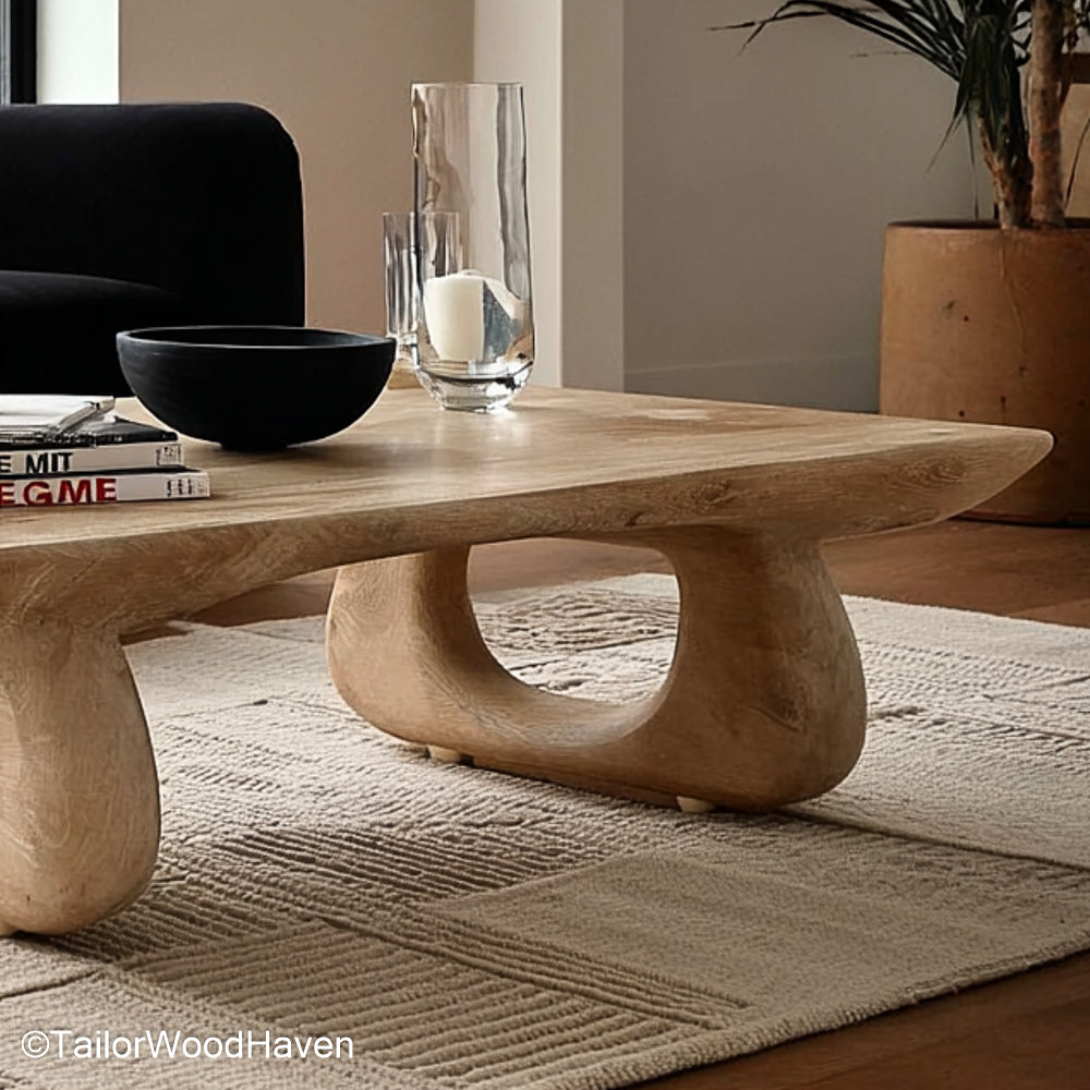 Live Edge Wood Coffee Table Rustic Coffee Table Made from Solid Live Edge Wood for a Natural, Artisan Look