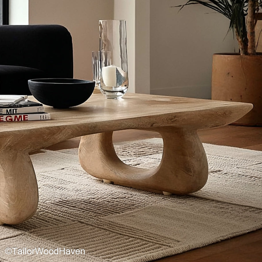 Live Edge Wood Coffee Table Rustic Coffee Table Made from Solid Live Edge Wood for a Natural, Artisan Look