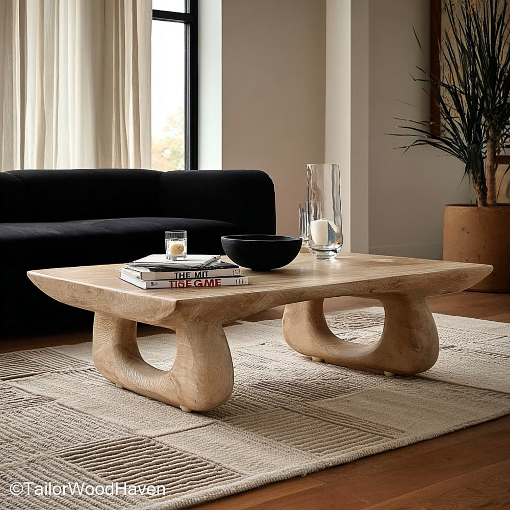 Live Edge Wood Coffee Table Rustic Coffee Table Made from Solid Live Edge Wood for a Natural, Artisan Look