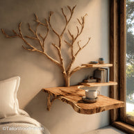 Floating Shelf Bedside Table crafted from real wood with hidden brackets and smooth finish, a space saving and stylish alternative to bulky furniture