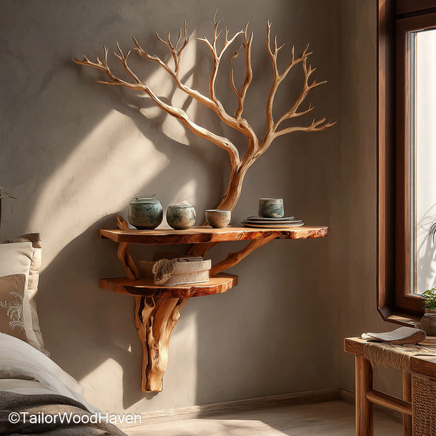 Wall Bedside Shelf made from hardwood with clean detailing and wall mounted support, a perfect blend of utility and style for modern bedroom spaces