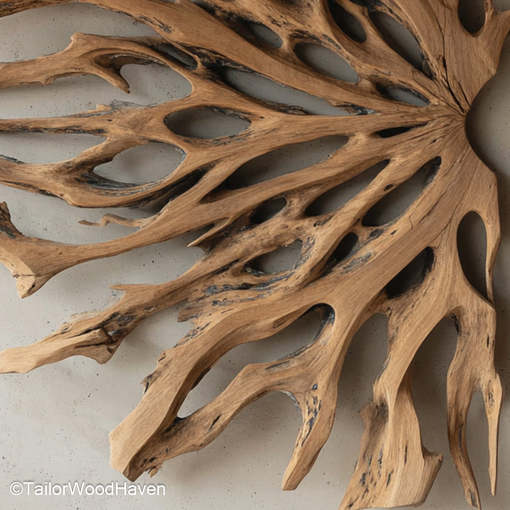 Drift Wood Wall Art Handcrafted Organic Driftwood Sculpture for Rustic and Coastal Wall Decor
