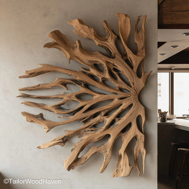 Drift Wood Wall Art Handcrafted Organic Driftwood Sculpture for Rustic and Coastal Wall Decor