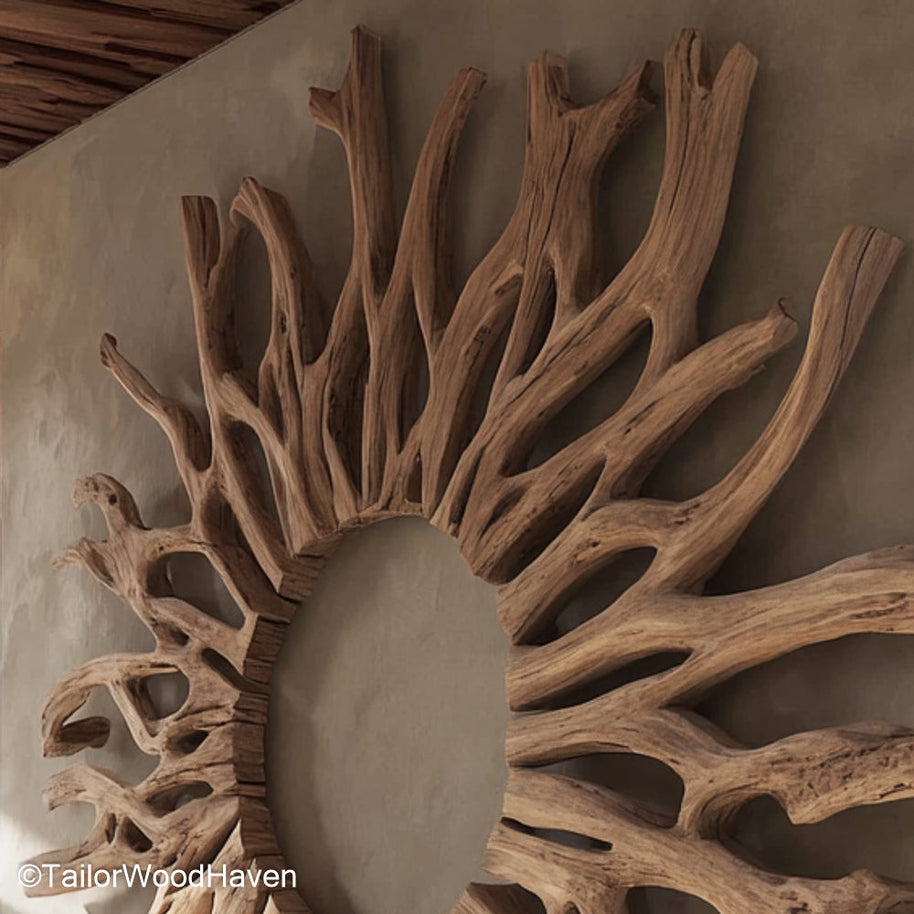 Driftwood Art Wall Artistic Wall Installation Made from Hand Selected Driftwood for Rustic Coastal Themes