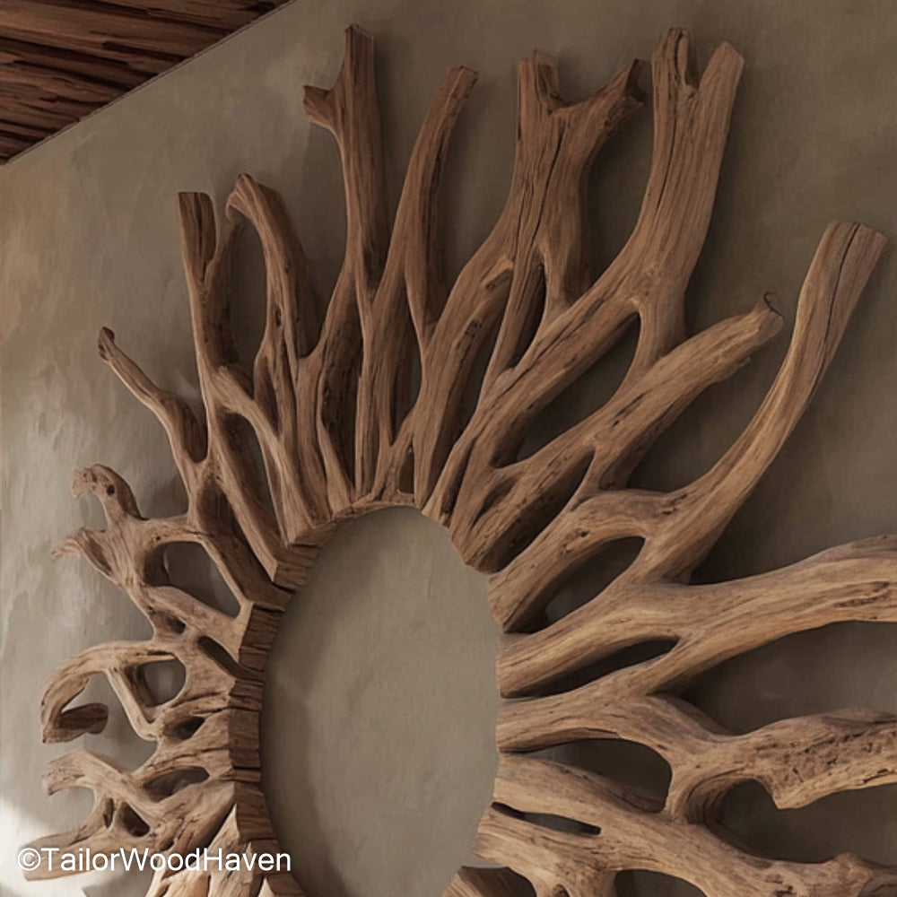Driftwood Art Wall Artistic Wall Installation Made from Hand Selected Driftwood for Rustic Coastal Themes