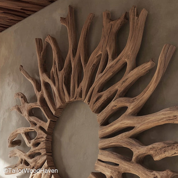 Driftwood Art Wall Artistic Wall Installation Made from Hand Selected Driftwood for Rustic Coastal Themes