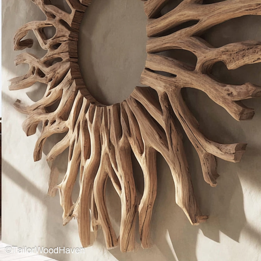 Driftwood Art Wall Artistic Wall Installation Made from Hand Selected Driftwood for Rustic Coastal Themes