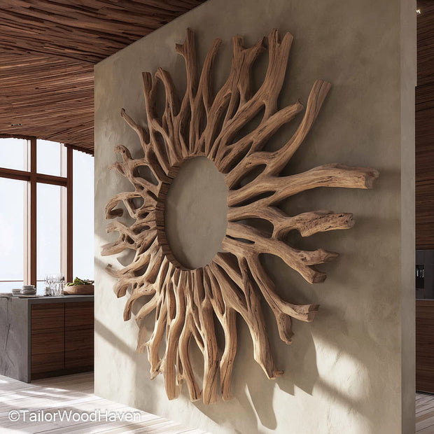 Driftwood Art Wall Artistic Wall Installation Made from Hand Selected Driftwood for Rustic Coastal Themes