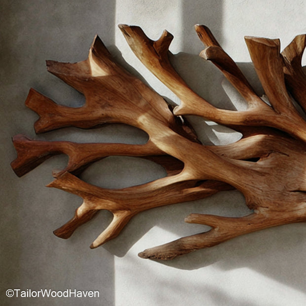 Wall Art with Driftwood Nature Inspired Wall Sculpture Featuring Real Driftwood for Modern Rustic Homes