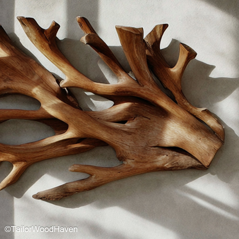 Wall Art with Driftwood Nature Inspired Wall Sculpture Featuring Real Driftwood for Modern Rustic Homes