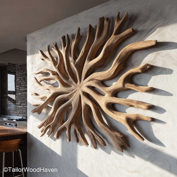 Wall Driftwood Art Handcrafted Driftwood Artwork for Wall Display in Beach House or Eco Chic Settings