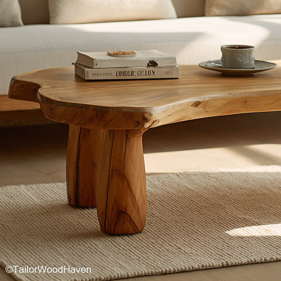 Live Edge Coffee Table Walnut Natural Walnut Coffee Table with Live Edge for Warm, Rich, and Rustic Interiors