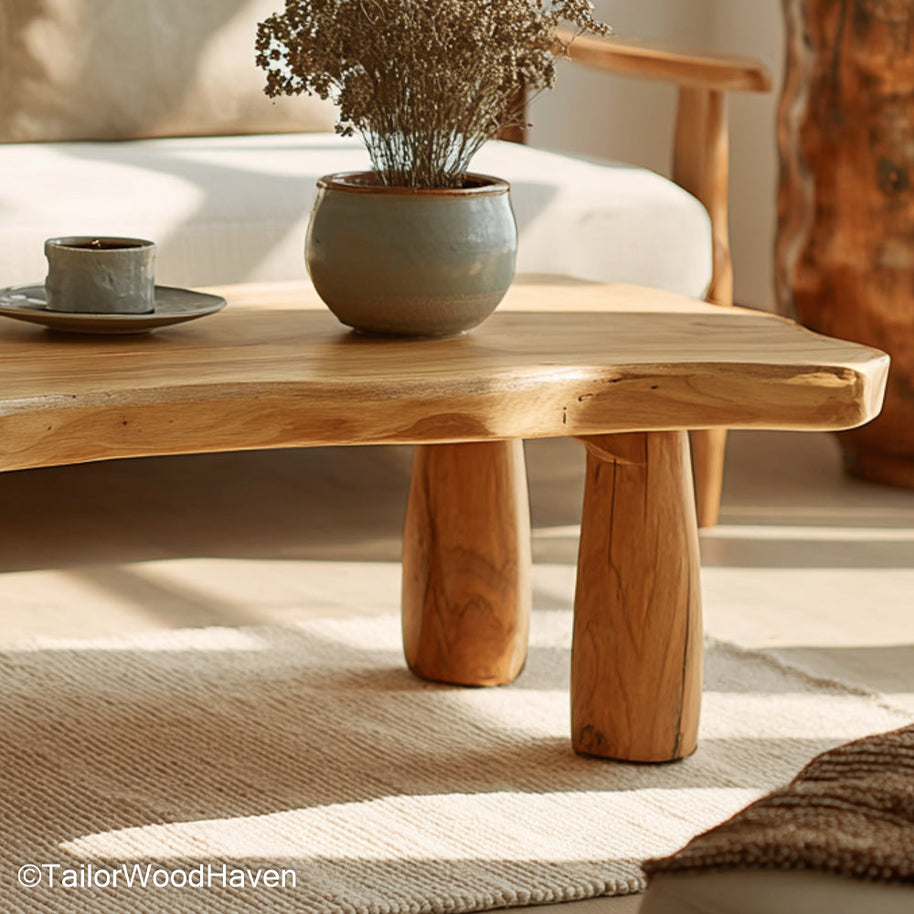 Live Edge Coffee Table Walnut Natural Walnut Coffee Table with Live Edge for Warm, Rich, and Rustic Interiors