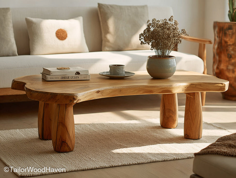 Live Edge Coffee Table Walnut Natural Walnut Coffee Table with Live Edge for Warm, Rich, and Rustic Interiors