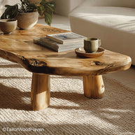 Coffee Table Live Edge Wood Handcrafted Coffee Table Featuring Live Edge Wood Design for Rustic or Contemporary Homes