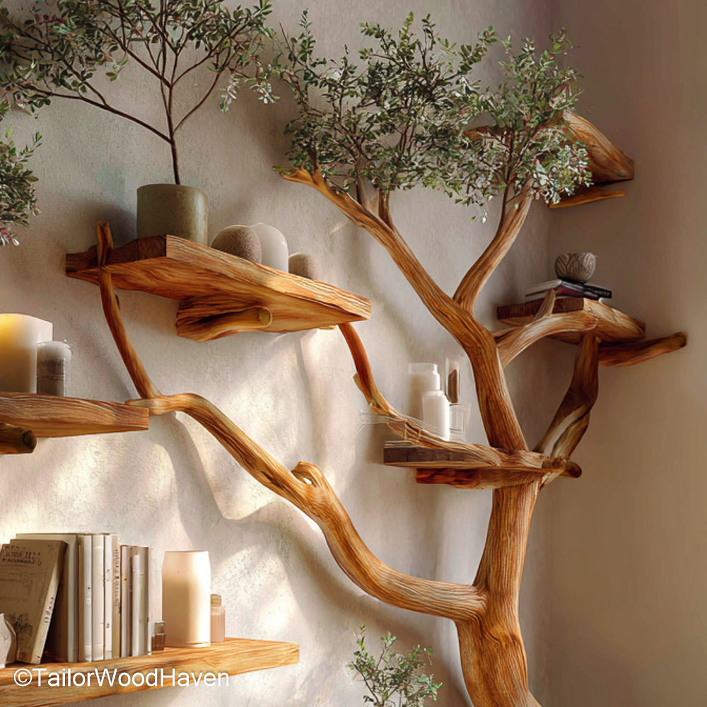 Tree Shaped Bookshelf for Sale Sculptural Wooden Tree Bookcase Available in Multiple Sizes for Living Rooms or Nurseries
