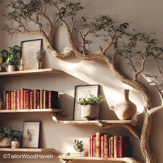 Birch Tree Bookshelf Tree Inspired Wooden Bookcase Made from Birch for Scandinavian or Nature Inspired Spaces