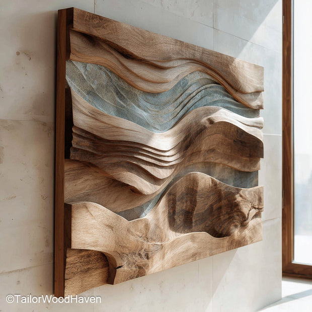 Reclaimed Wood Wall Decor Handcrafted Wall Art Made from Reclaimed Wood, Featuring Rustic Texture and Natural Aesthetic for Eco Friendly Home Styling