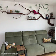 Handmade Tree Limb Shelf Rustic Wooden Wall Shelf Shaped Like a Tree Limb for Nature Inspired Interiors