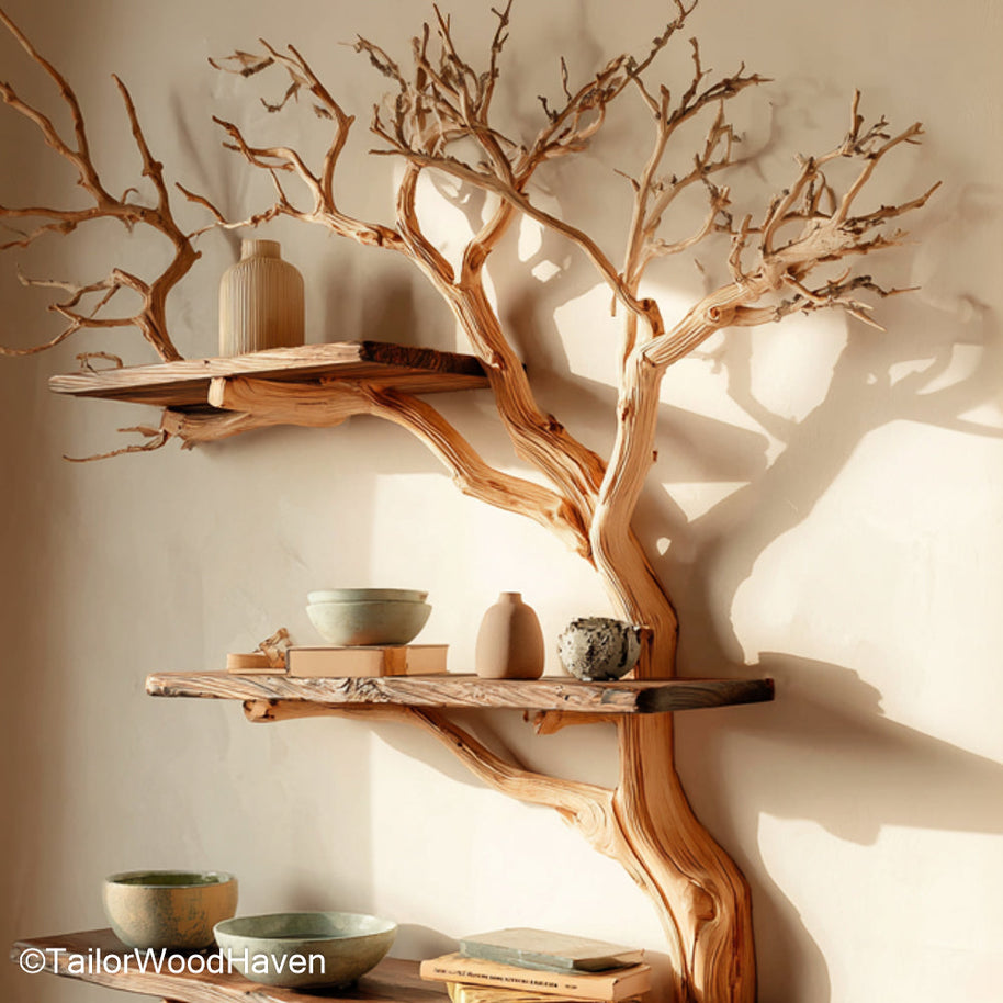Little Tree Bookcase Compact Tree Shaped Wooden Bookcase Perfect for Small Spaces, Nurseries, or Playrooms