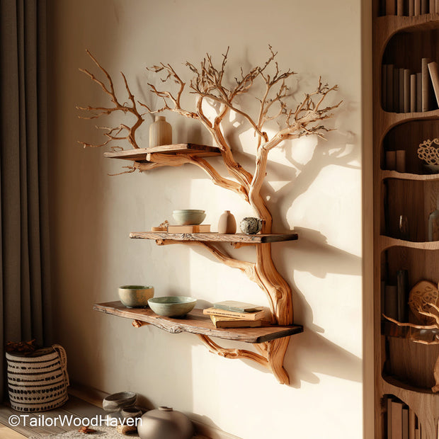 Little Tree Bookcase Compact Tree Shaped Wooden Bookcase Perfect for Small Spaces, Nurseries, or Playrooms