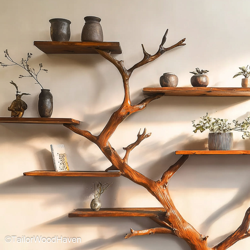 Little Tree Bookshelf Small Wooden Tree Bookshelf for Compact Rooms, Kids’ Spaces, or Minimalist Book Storage