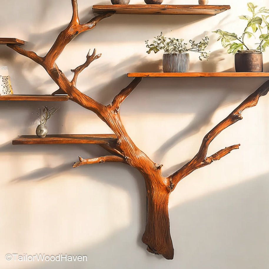 Little Tree Bookshelf Small Wooden Tree Bookshelf for Compact Rooms, Kids’ Spaces, or Minimalist Book Storage