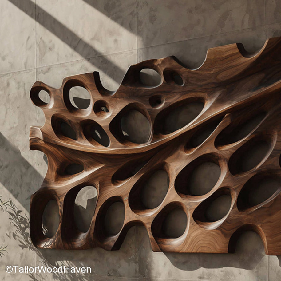 Wood for Wall Art Natural Solid Wood Designed and Carved into Artistic Panels for Statement Wall Displays