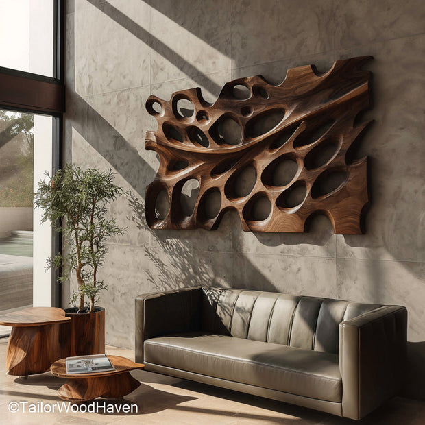 Wood for Wall Art Natural Solid Wood Designed and Carved into Artistic Panels for Statement Wall Displays